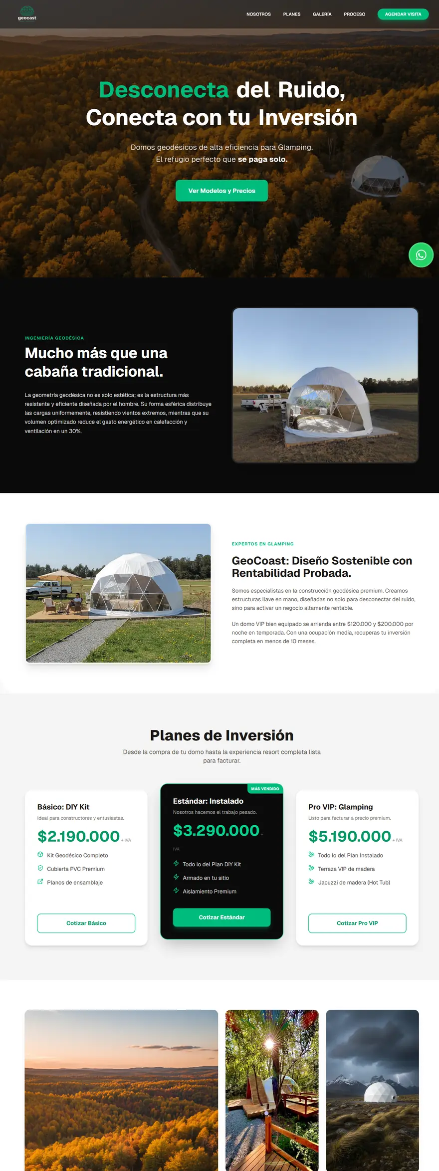 Página web de GeoCoast hecha por Faroweb