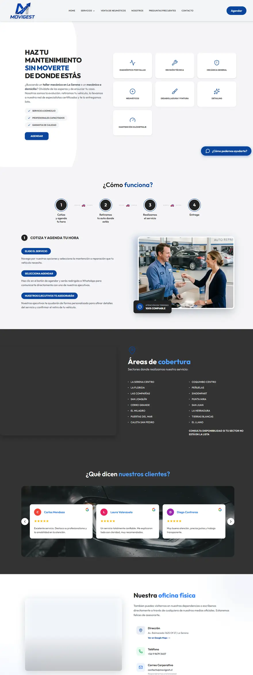 Página web de Movigest hecha por Faroweb